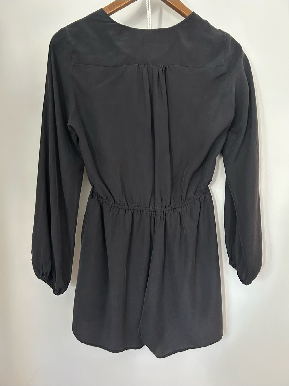 Zimmermann Black Long-Sleeve V-Neck Wrap Romper - Picture 3 of 4